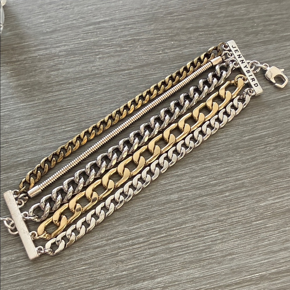 Jenny Bird Men's Gold and Silver Multi-Chain Bracelet